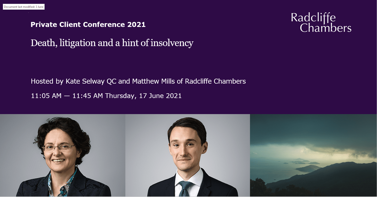 Video: Death, litigation and a hint of insolvency (Private Client Conference 2021)